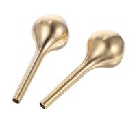 WHAMVOX Mini Jarrones de Latón Dorado Ideales para Arreglos de Flores para Decoración del Hogar, 2 Piezas de Cobre Puro con Cuello Fino y Regalos de Inauguración