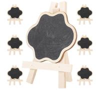 WHAMVOX Mini Pizarra de Mesa en Miniatura de Madera Doble Cara 6 Carteles con Forma de Nube y 1 Tiza Tablero Publicitario Infantil para Dibujo y Aprendizaje Creativo