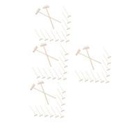 WHAMVOX Mini Rastrillos de Bambú para Caja de Arena 12 Piezas Accesorios de Jardín Zen Pequeños Rastrillos de Escritorio de 4 Dientes para Decoración y Juegos Infantiles