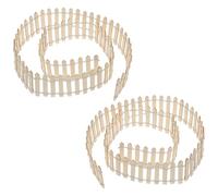 WHAMVOX Mini Valla de Jardín Decorativa de Madera 5x90 Cm, 2 Piezas, Cerca para Casas de Muñecas y Manualidades, Adorno para Dioramas y Proyectos DIY de Jardín en Miniatura