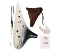 WHAMVOX Ocarina de Cerámica Tono C Instrumento Musical para Principiantes con Soporte y Funda Protectora Sonido Preciso y Duradero para Actuaciones y Aprendizaje
