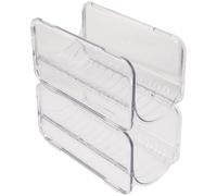 WHAMVOX Organizador de Botellas de Agua Apilable 2 Piezas Transparente Plástico Resistente Soporte Multiusos para Almacenamiento en Cocina Despensa y Refrigerador