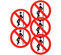 WHAMVOX Pack de 5 Pegatinas Autoadhesivas de Pvc de Advertencia de Seguridad, Redondas, Resistentes a Desgarros y Visibles desde Lejos, Ideales para Fábricas y Obras