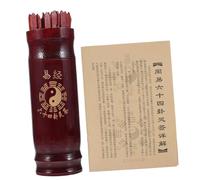 WHAMVOX Palos De Adivinación Chinos Accesorio De Adivinación Chino para Adultos y Niños Tamaño Compacto De Madera Natural Kit con 64 Palos y Libro Incluido