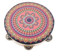 WHAMVOX Pandereta Sola Hilera 8 Pulgadas Adultos, Instrumento Musical de Percusión Manual Bohemia, Portátil para Educación Musical y Actuaciones Escénicas