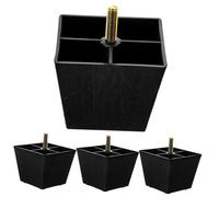 WHAMVOX Patas De Repuesto para Muebles Cuadradas 75x75x60 Mm Rosca 8 Mm, Juego De 4 Piezas, Patas Ajustables De Plástico y Metal para Sofá, Armario y Sillas, Estabilidad y Fijación Segura