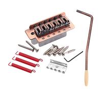 WHAMVOX Puente de Trémolo para Guitarra Eléctrica St Derecha Sistema de Cuerdas con Sillines Ajustables Aleación Resistente Color Bronce Kit con Llave Resortes y Tornillos Fácil