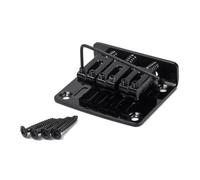 WHAMVOX Puente para Guitarra de Cuerdas Estilo Vintage Metálico Negro con Tornillos y Llave Puente Resistente para Caja de Cigarro