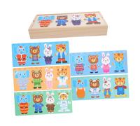 WHAMVOX Puzzle de Madera Educativo para Vestir Animales con Pequeñas Juguete Sensorial Seguro con Bordes Redondeados Desarrollo Cognitivo y Creatividad para Cumpleaños y Festivales