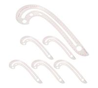 WHAMVOX Reglas curvas francesas para patronaje 6PCS, plantillas de plástico para patronaje y muestreo, reglas para costura y diseño de moda, reutilizables para DIY sewing design y