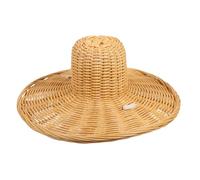 WHAMVOX Sombrero Infantil de Rattan Cónico Ligero para Disfraces y Fiestas Sombrero de Granja Vietnamita para Exteriores Accesorio para Fotomatón y Cosplay Samurai Protección Solar para