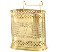 WHAMVOX Soporte Colgante para Cubiertos de Metal Doble Compartimento Escurridor de Cubiertos de Pared Drenaje Rápido Organizador para Utensilios de Cocina y Palillos Color Aleatorio