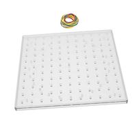 WHAMVOX Tablero de Clavijas Doble Cara Transparente para Educativo de Matemáticas con Bandas Elásticas Coloridas Herramienta Resistente para Aprendizaje Geométrico y Creatividad