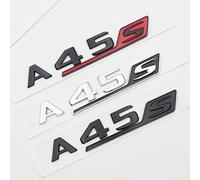 WHARGTSL 3D ABS Rojo Negro Cromo Letras del Coche Insignia del Maletero Trasero Pegatina A45S Emblema Logo Apto for Mercedes A45S AMG W177 W176 Accesorios(Chrome A45s)