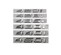 WHARGTSL Apto for BMW Serie 4, símbolos cromados for el Maletero, emblemas, Insignias y Pegatinas 420i, 428i, 430i, 435i y 450i(430 i Silver)