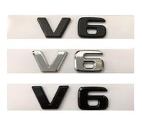 WHARGTSL Apto for Mercedes Benz AMG Letras Planas V6 Emblemas Insignias V 6 Símbolos Placa de identificación 2PC(V6 (2pc) Gloss Black)