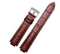 WHARGTSL Correa de Reloj de Cuero Genuino Apta for Louis Vuitton Tambour Series Q1121 Q114k Suave y cómoda Correa de Reloj de Boca elevada 18 21mm(Brown-Steel-K1,18x10mm)