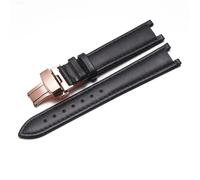 WHARGTSL Correa de Reloj de Cuero Genuino for Mujer de Vivienne Westwood, Correa de Reloj Fit For Interfaz cóncava Suave y cómoda, Pulsera de 18mm(Black-Rose-B1)