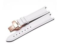 WHARGTSL Correa de Reloj de Cuero Genuino for Mujer de Vivienne Westwood, Correa de Reloj Fit For Interfaz cóncava Suave y cómoda, Pulsera de 18mm(White-Rose-B1)
