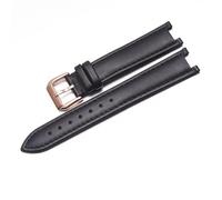 WHARGTSL Correa de Reloj de Cuero Genuino for Mujer de Vivienne Westwood, Correa de Reloj Fit For Interfaz cóncava Suave y cómoda, Pulsera de 18mm(Black-Rose-K1)