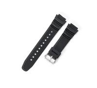 WHARGTSL Correa de reloj de goma estilo 18mm compatible con Casio AQ-S810W AQ-S800W SGW-300H SGW-400H SGW-500H MRW-200H correa de goma Flexible(Black-Steel-K5)