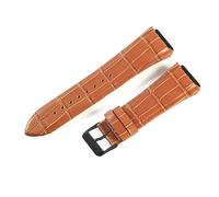 WHARGTSL Correa de Reloj de Piel de Vaca de Primera Capa Apta for Correa de Reloj Fit For Guess 22mm W0040G3/W0040G5/W0247G3(Brown Yellow-BK-K1)