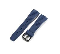WHARGTSL Correa de reloj de silicona sólida de acero inoxidable, negra y azul, apta for Seiko Velatura Spc007j1 Srh013, correa de goma resistente al agua for reloj de hombre de 26mm(J07-Blue-Black-K2)