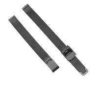 WHARGTSL Pulsera de reloj for mujer, correa de acero y metal, compatible Fit For Julius Small Dial de 8, 10, 12, 14 y 16 mm, correa de reloj de cuarzo for mujer.(Black,18mm)