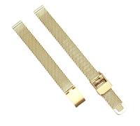 WHARGTSL Pulsera de reloj for mujer, correa de acero y metal, compatible Fit For Julius Small Dial de 8, 10, 12, 14 y 16 mm, correa de reloj de cuarzo for mujer.(Golden,16mm)