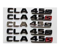 WHARGTSL Símbolos de Letras Negras cromadas compatibles for emblemas de números Traseros y de Maletero de Mercedes Benz W117 W118 CLA45 S AMG(Gloss Black (Red S))