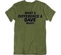What A Difference A Dave Makes T-Tshirts Camisetas y Tops Funny Quote T Tshirts Camisetas y Tops Green(X-Large)