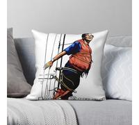 What About Bob Wiley Sailing - Funda de almohada cuadrada de poliéster y lino, terciopelo, con cremallera, decoración de sofá, 45,7 cm