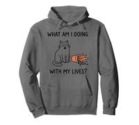 What Am I Doing with My Lives Cute Cat Sayings Funny Cat Sudadera con Capucha