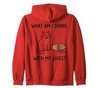 What Am I Doing with My Lives Cute Cat Sayings Funny Cat Sudadera con Capucha