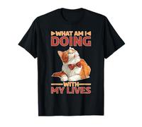What Am I Doing with My Lives Sarcastic Cat Puns Camiseta
