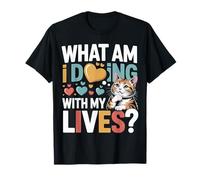 What Am I Doing with My Lives Sarcastic Cat Puns - Camiseta