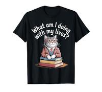 What Am I Doing with My Lives Sarcastic Cat Puns - Camiseta