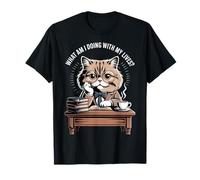 What Am I Doing with My Lives Sarcastic Cat Puns ||- Camiseta