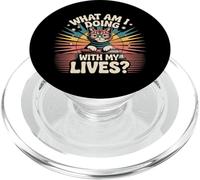 What Am I Doing with My Lives Sarcastic Cat Puns |- PopSockets PopGrip para MagSafe