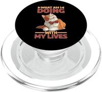 What Am I Doing with My Lives Sarcastic Cat Puns PopSockets PopGrip para MagSafe