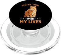 What Am I Doing with My Lives Sarcastic Cat Puns - PopSockets PopGrip para MagSafe