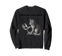 What Cats Really Think Funny Cat Physics Humor Men Women Sudadera