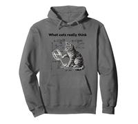 What Cats Really Think Funny Cat Physics Humor Men Women Sudadera con Capucha