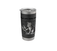 What Cats Really Think Funny Cat Physics Humor Men Women Vaso térmico de acero inoxidable de doble pared