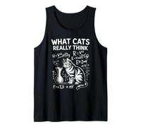 What Cats Really Think Humor Física Gato Ciencia Divertida Camiseta sin Mangas