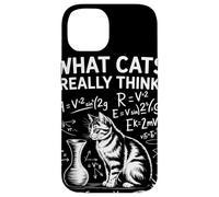 What Cats Really Think Humor Física Gato Ciencia Divertida Carcasa para iPhone 14