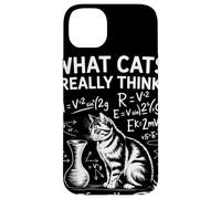 What Cats Really Think Humor Física Gato Ciencia Divertida Carcasa para iPhone 14 Plus
