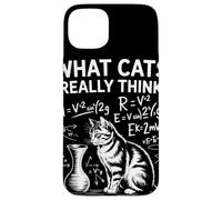 What Cats Really Think Humor Física Gato Ciencia Divertida Carcasa para iPhone 15 Plus