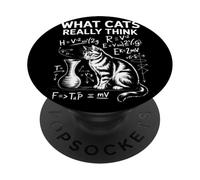 What Cats Really Think Humor Física Gato Ciencia Divertida PopSockets PopGrip Adhesivo