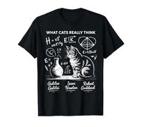 What Cats Really Think Pizarra Gato Ciencia Humor Físico Camiseta